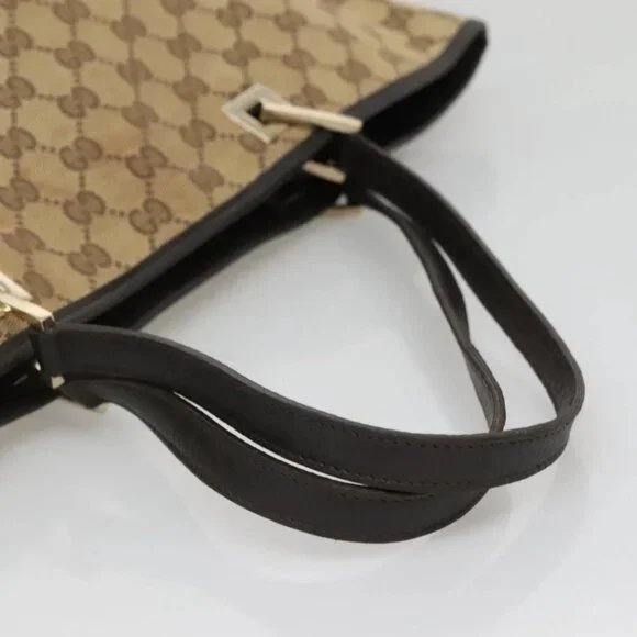 GUCCI GG Canvas Tote Bag Beige Gold 002 1097 2404 Auth 141857 - Picture 7 of 16